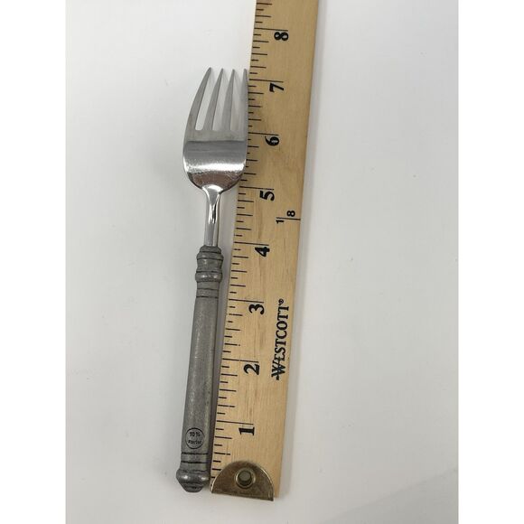 Pottery Barn 70% PEWTER Banded Handle & 18/8 Stainless Salad Fork 7 3/8” - Picture 2 of 5